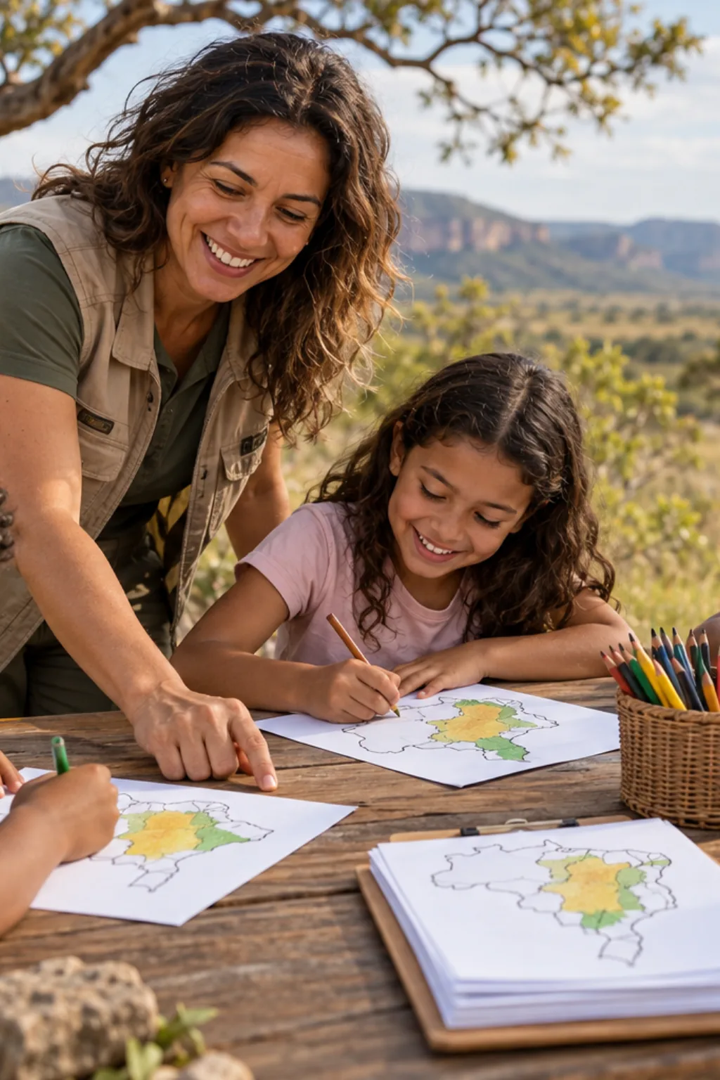 desenhos do mapa do Cerrado para colorir — exemplo criado na Desenhos pra Colorir