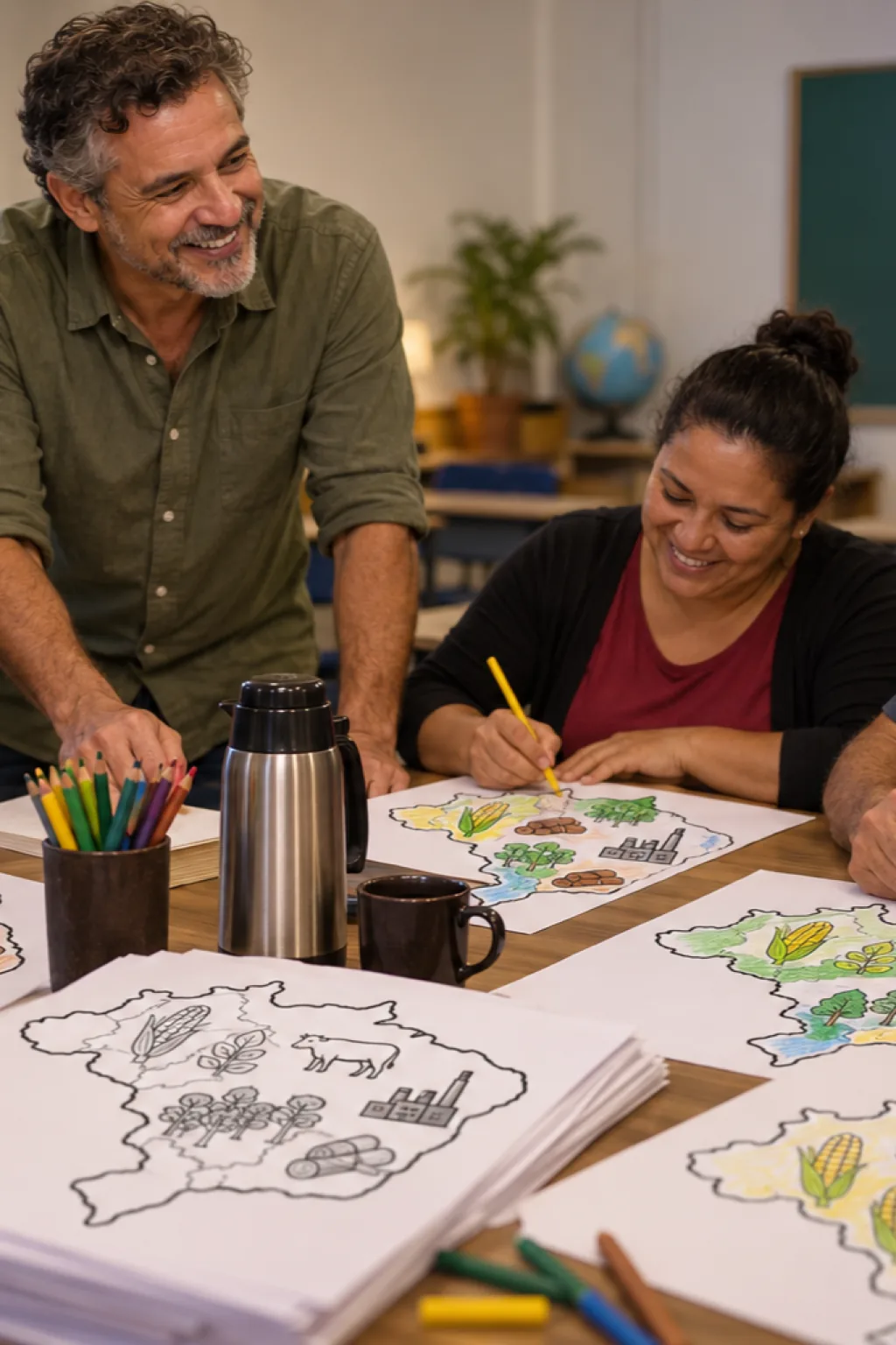 desenhos do mapa econômico do Brasil para colorir — exemplo criado na Desenhos pra Colorir