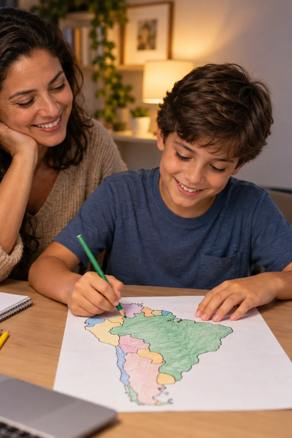 desenhos do mapa do Brasil e suas fronteiras para colorir — exemplo criado na Desenhos pra Colorir