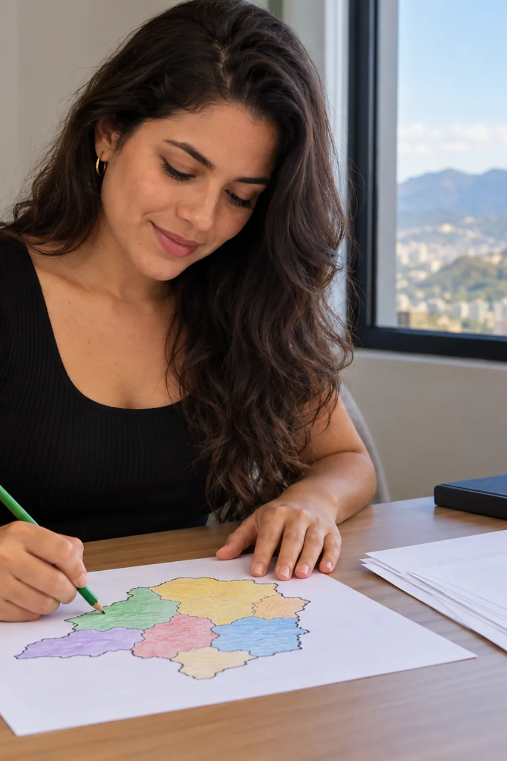 desenhos do mapa mudo de Minas Gerais para colorir — exemplo criado na Desenhos pra Colorir