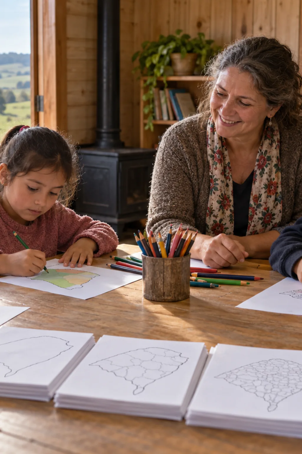 desenhos do mapa mudo do Rio Grande do Sul para colorir — exemplo criado na Desenhos pra Colorir