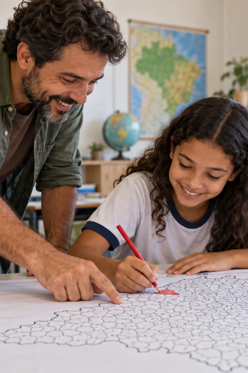 desenhos do mapa de Minas Gerais com seus municípios para colorir — exemplo criado na Desenhos pra Colorir