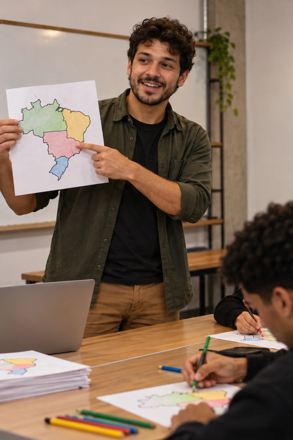 desenhos do mapa dos Quatro Brasis para colorir — exemplo criado na Desenhos pra Colorir