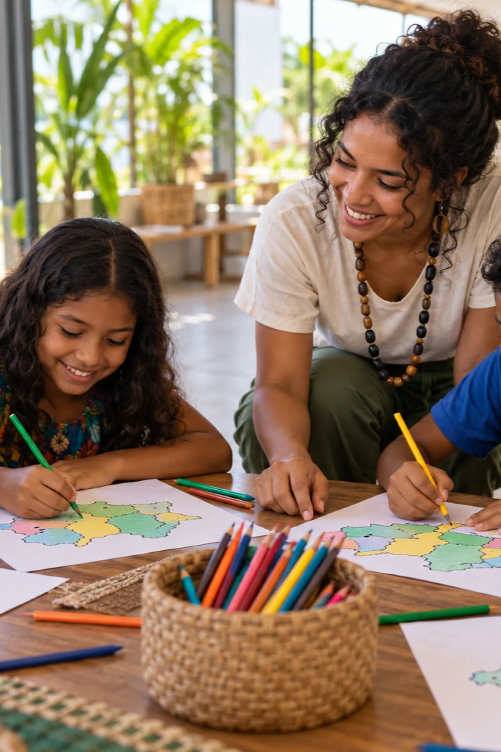 desenhos do mapa da região Norte com estados e capitais para colorir — exemplo criado na Desenhos pra Colorir