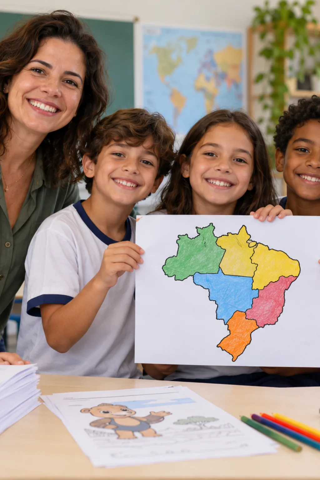 desenhos do mapa das regiões do Brasil para colorir — exemplo criado na Desenhos pra Colorir