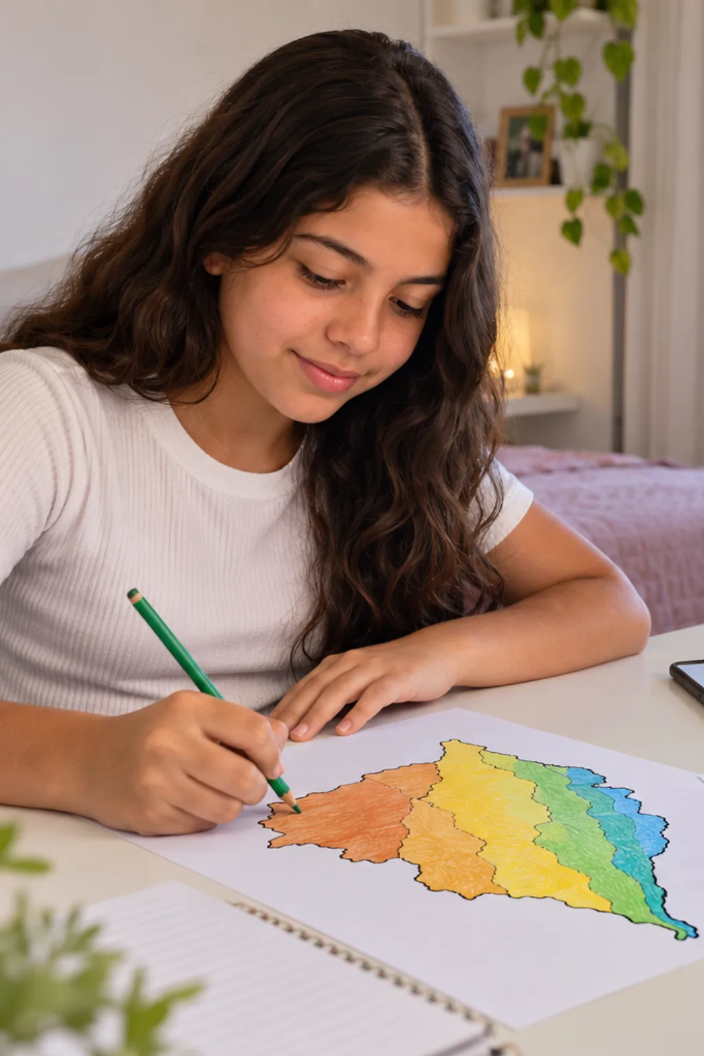 desenhos do mapa das sub-regiões do Nordeste para colorir — exemplo criado na Desenhos pra Colorir