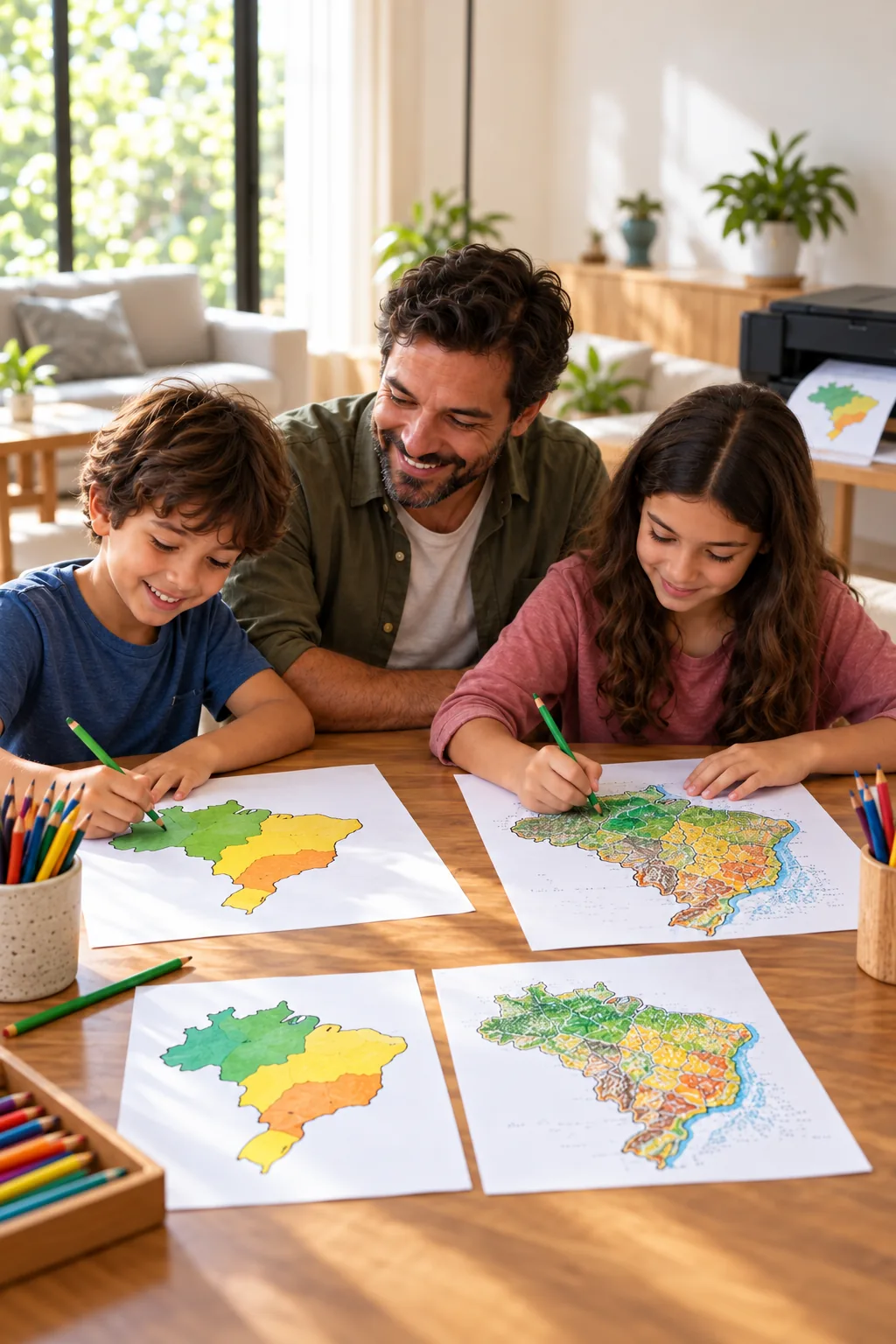 desenhos do mapa da vegetação do Brasil para colorir — exemplo criado na Desenhos pra Colorir