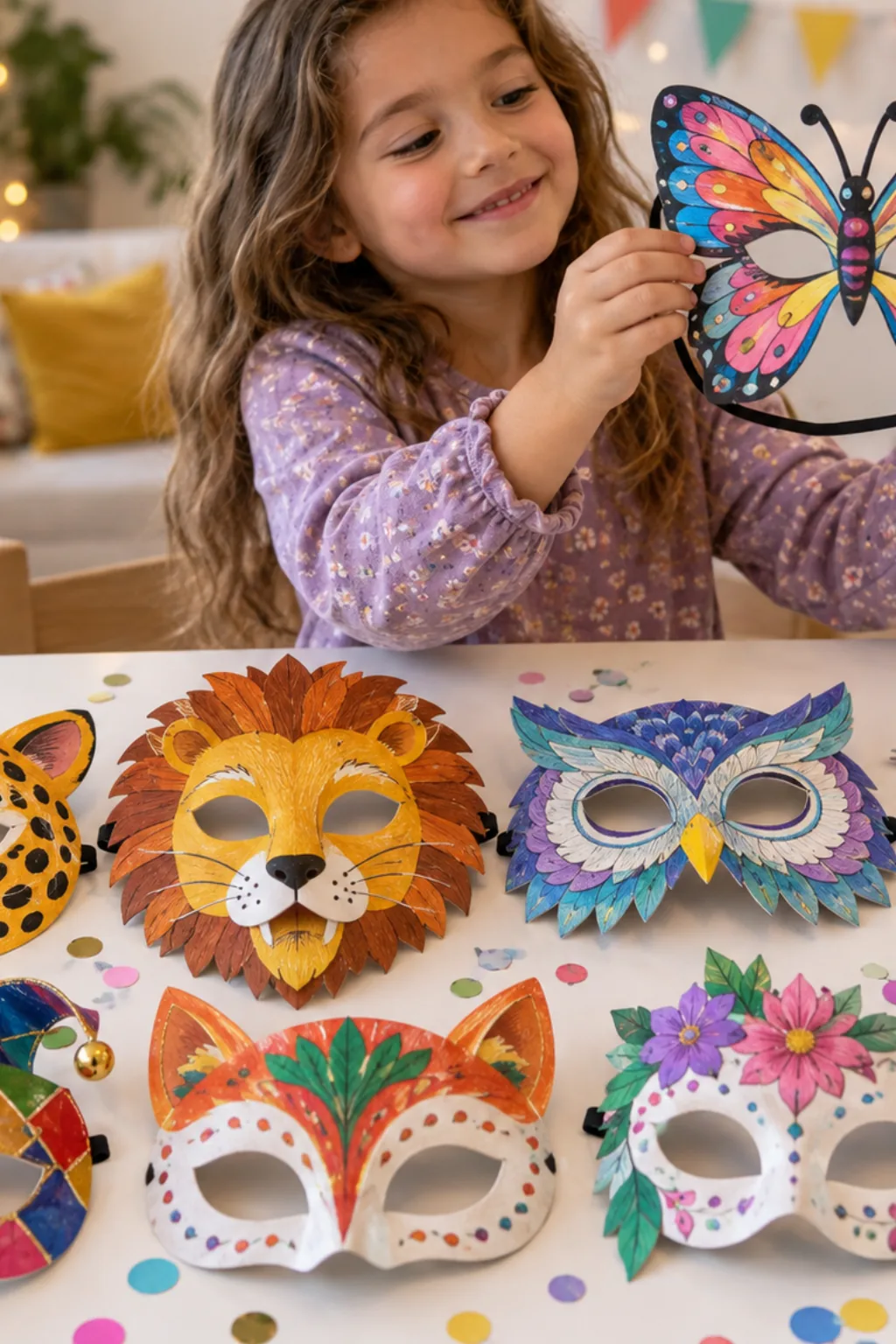 Desenhos de Máscaras para Colorir - Depois