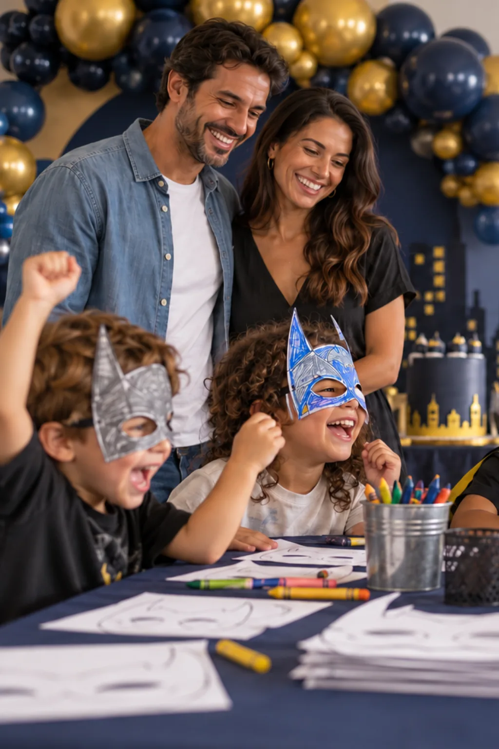 desenhos de máscaras do Batman para colorir — exemplo criado na Desenhos pra Colorir