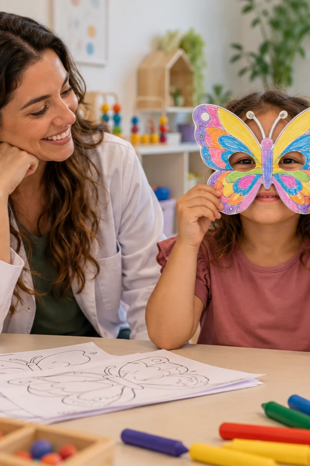 desenhos de máscaras de borboleta para colorir — exemplo criado na Desenhos pra Colorir