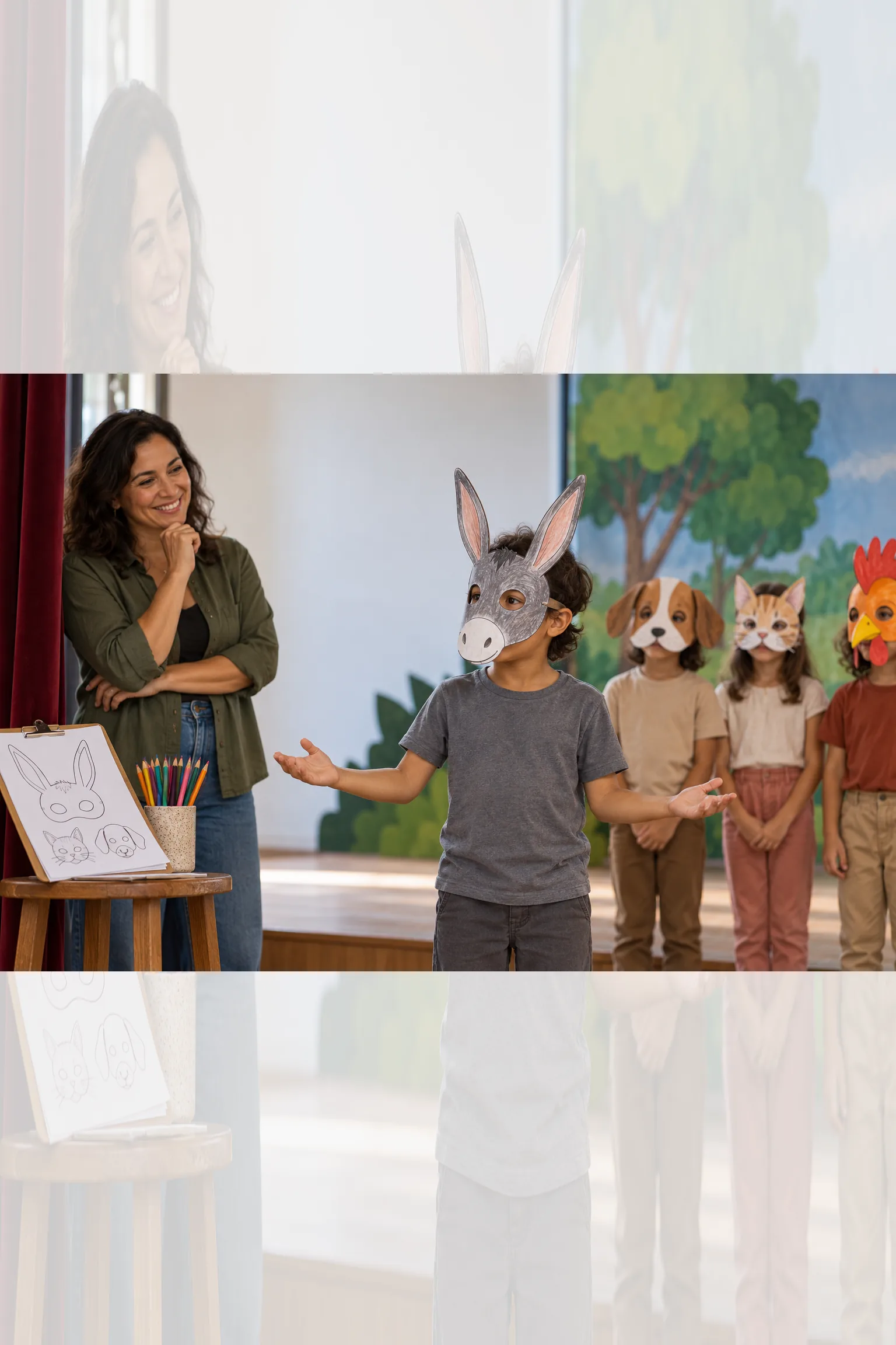 desenhos de máscaras de burro para colorir — exemplo criado na Desenhos pra Colorir