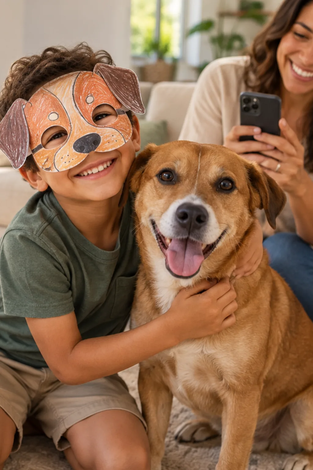 desenhos de máscaras de cachorro para colorir — exemplo criado na Desenhos pra Colorir