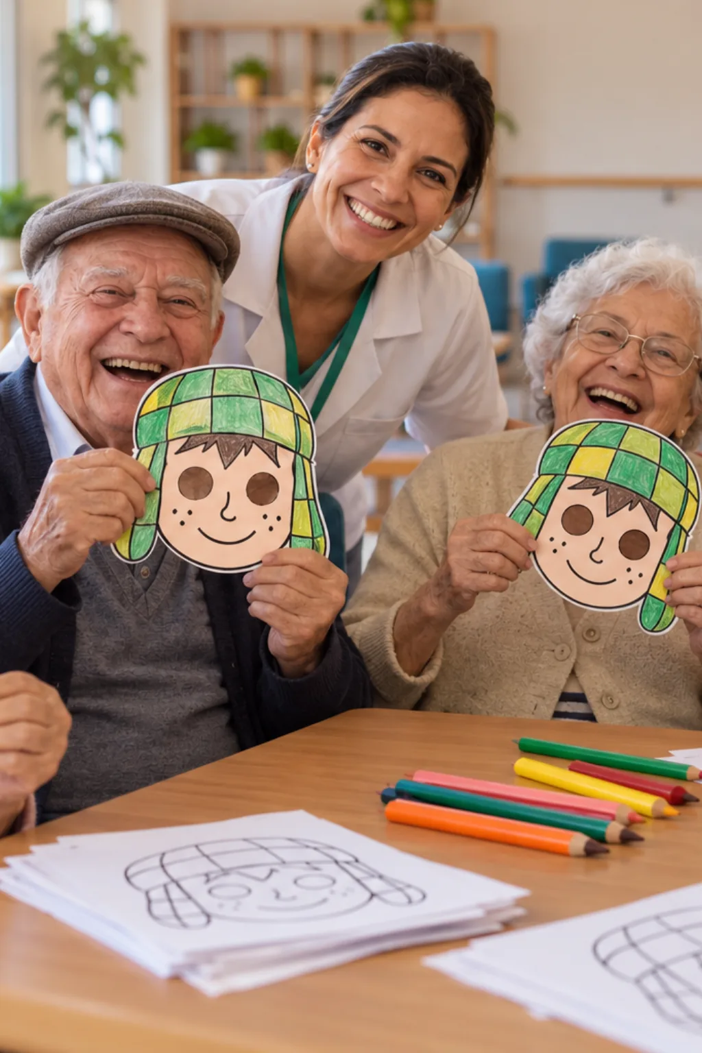 desenhos de máscaras do Chaves para colorir — exemplo criado na Desenhos pra Colorir