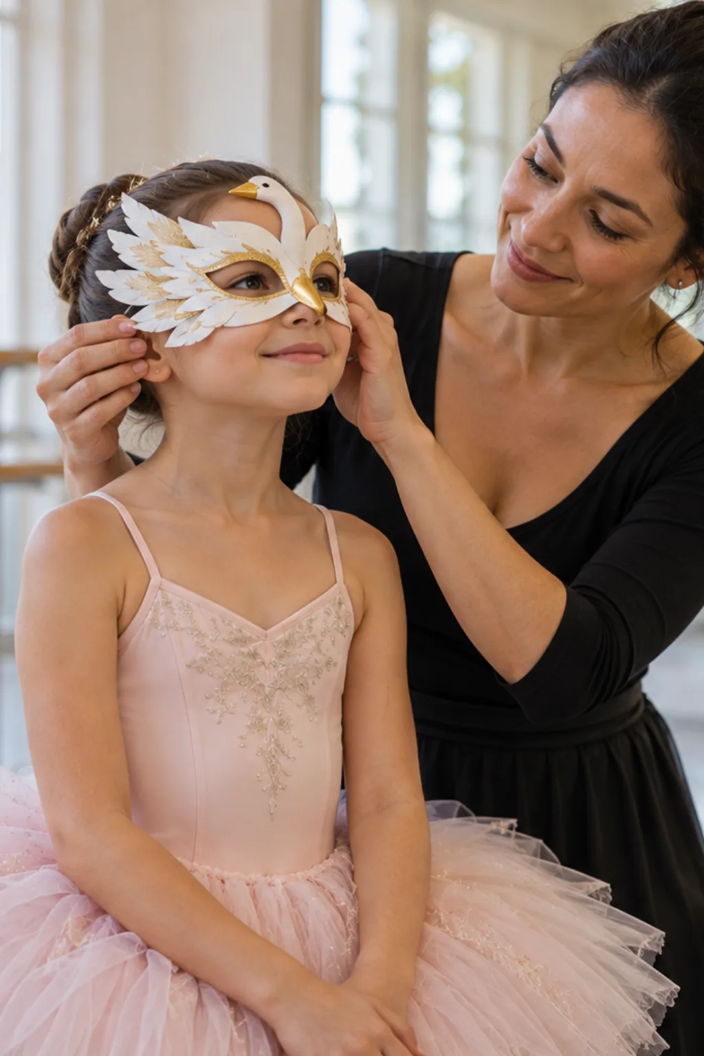 desenhos de máscaras de cisne para colorir — exemplo criado na Desenhos pra Colorir