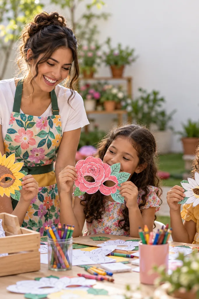 desenhos de máscaras de flores para colorir — exemplo criado na Desenhos pra Colorir