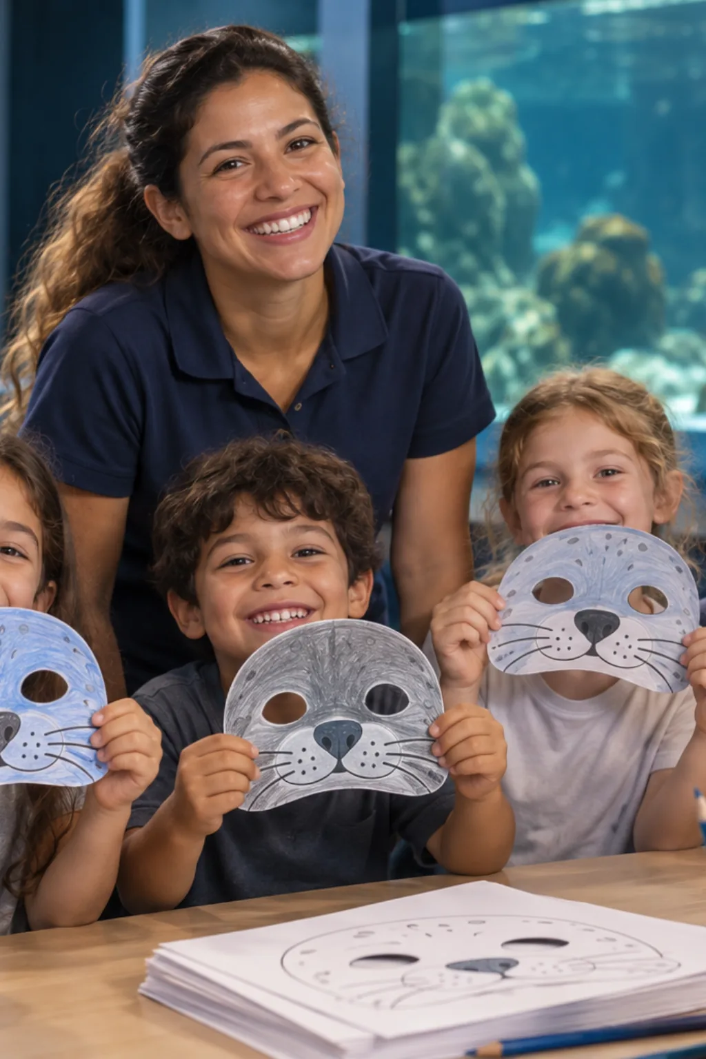 desenhos de máscaras de foca para colorir — exemplo criado na Desenhos pra Colorir