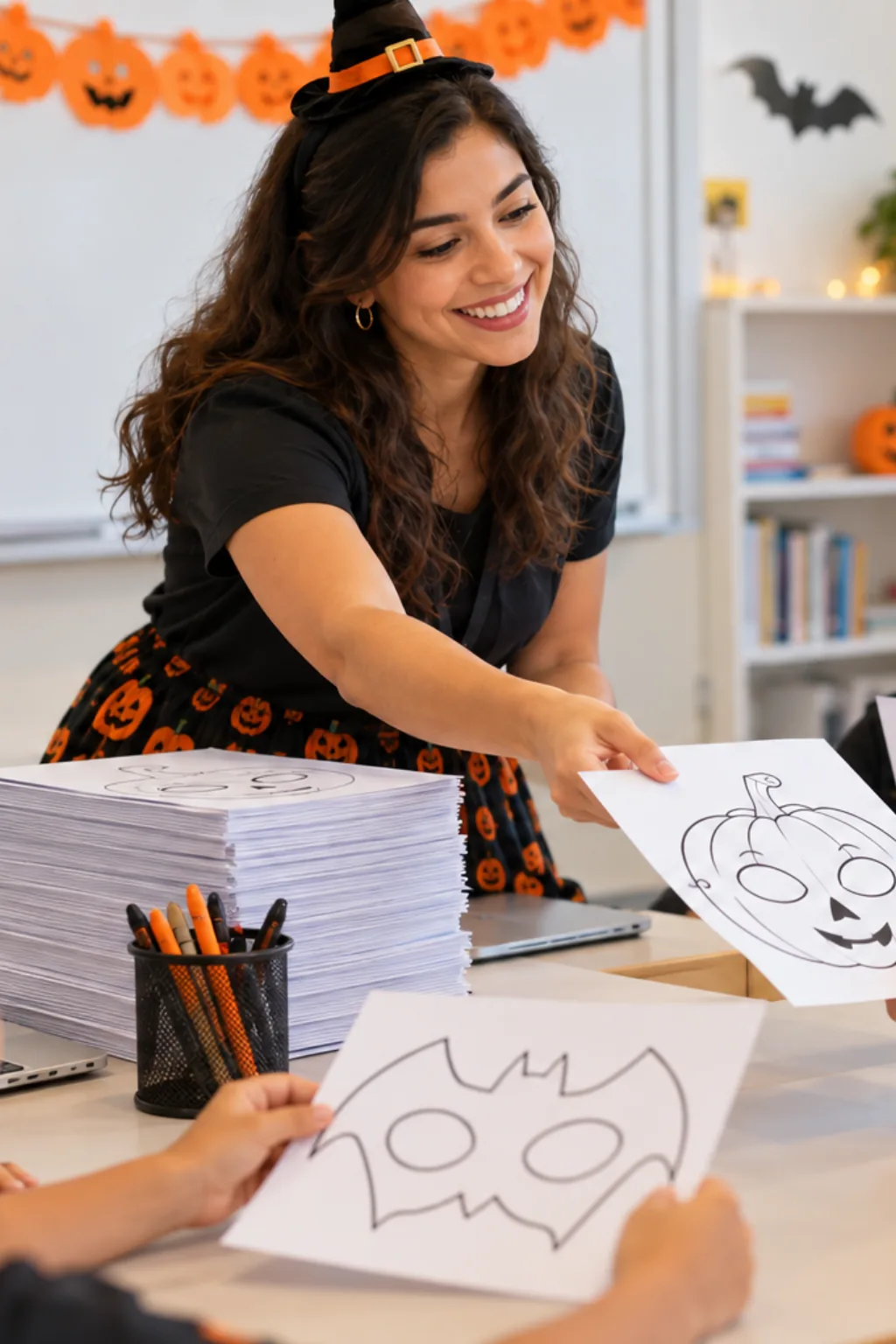 desenhos de máscaras de halloween para colorir — exemplo criado na Desenhos pra Colorir