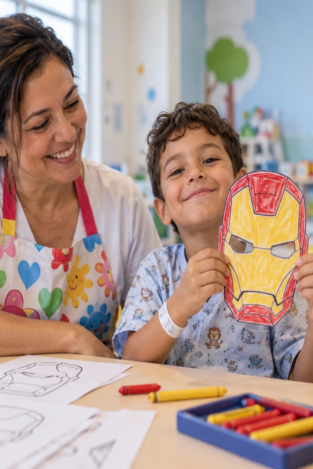desenhos de máscaras do Homem de Ferro para colorir — exemplo criado na Desenhos pra Colorir