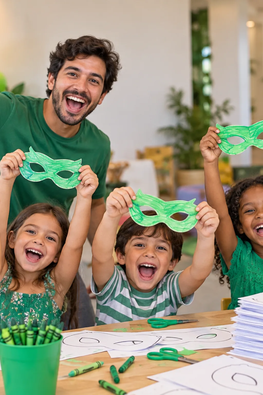 desenhos de máscaras do Lanterna Verde para colorir — exemplo criado na Desenhos pra Colorir