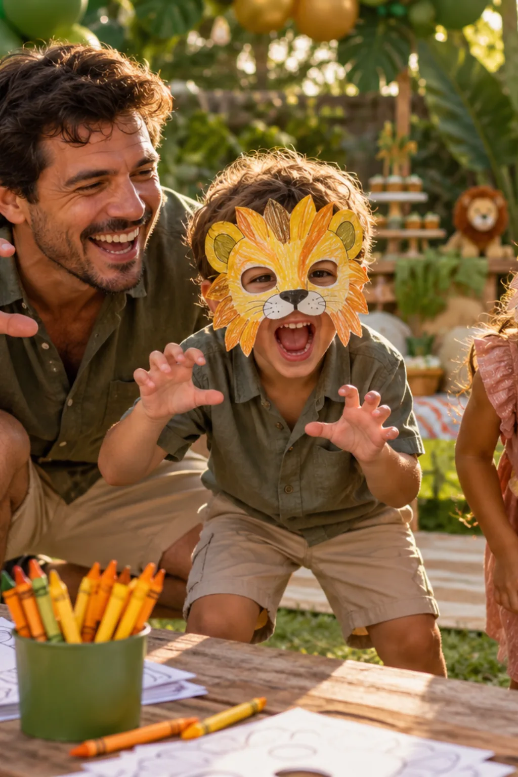 desenhos de máscaras de leão para colorir — exemplo criado na Desenhos pra Colorir