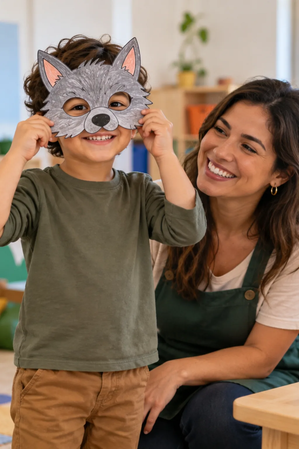 desenhos de máscaras de lobo para colorir — exemplo criado na Desenhos pra Colorir