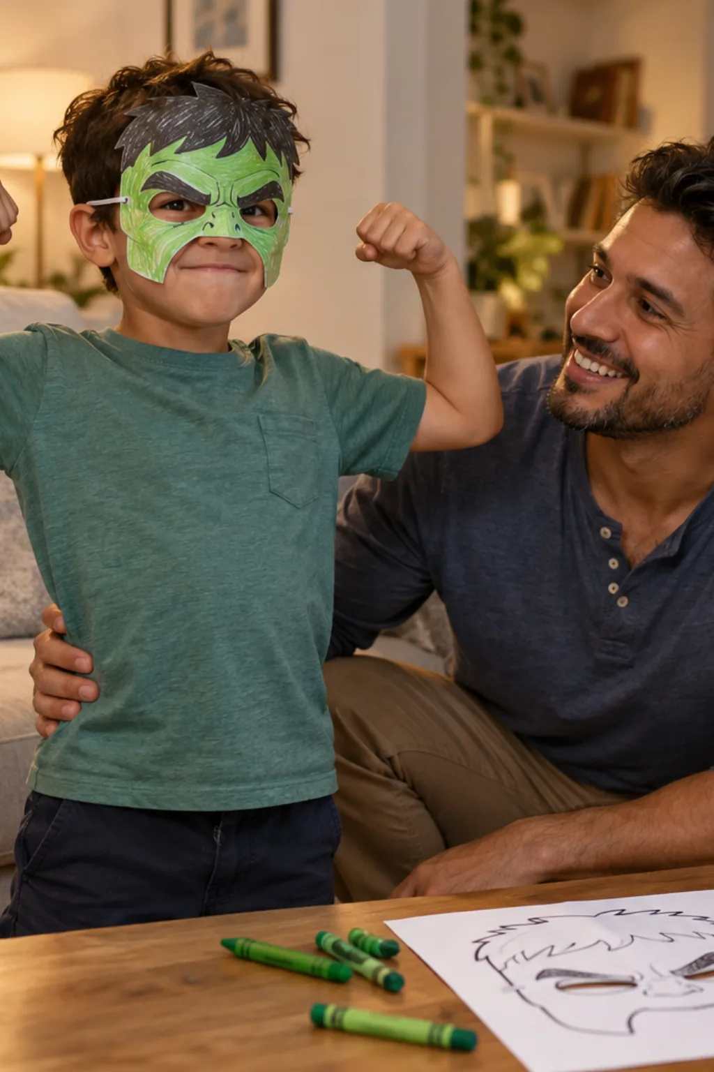 desenhos da máscara do Hulk para colorir — exemplo criado na Desenhos pra Colorir