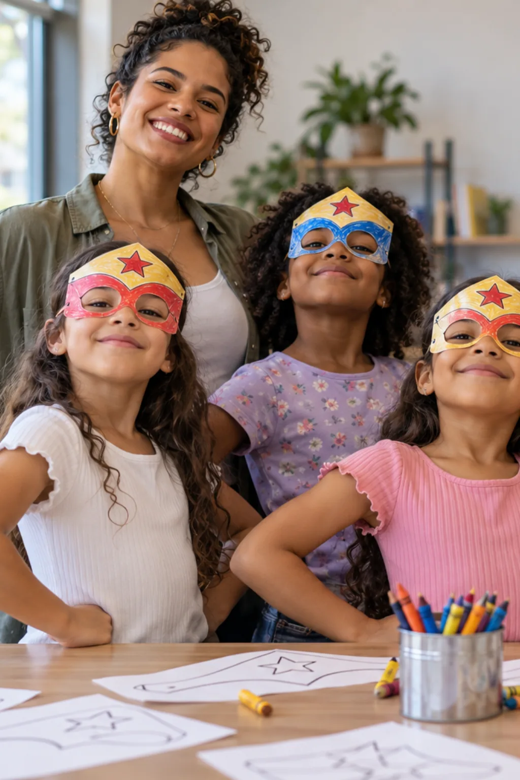 desenhos de máscaras da mulher maravilha para colorir — exemplo criado na Desenhos pra Colorir
