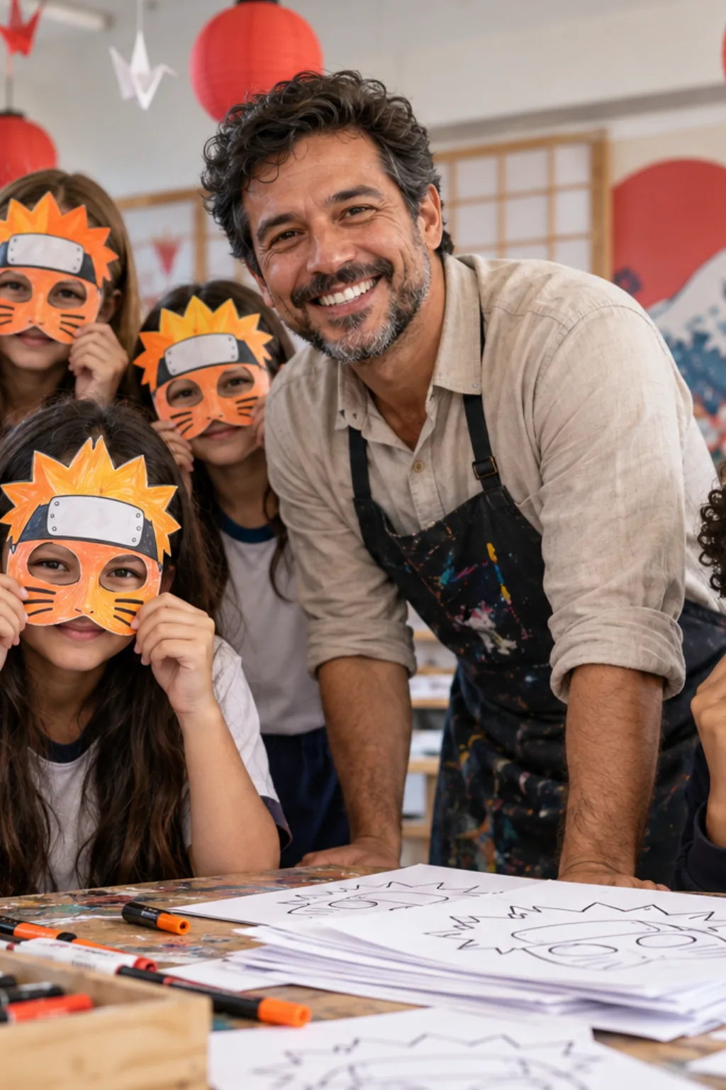 desenhos de máscaras do Naruto para colorir — exemplo criado na Desenhos pra Colorir