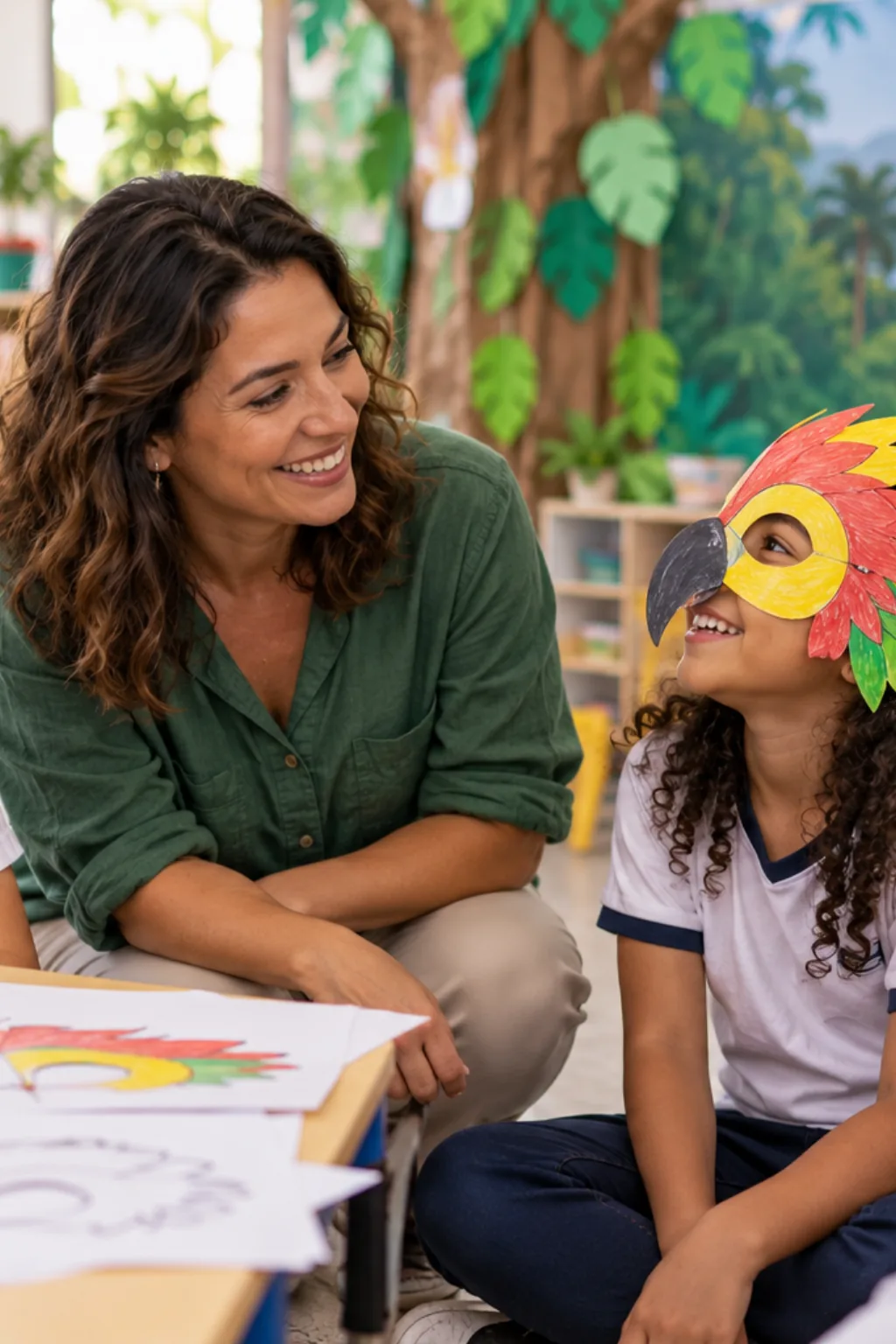 desenhos de máscaras de papagaio para colorir — exemplo criado na Desenhos pra Colorir
