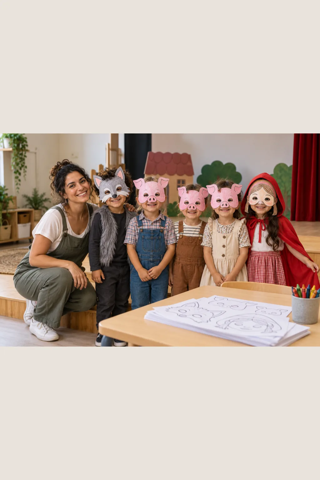 desenhos de máscaras de personagens para colorir — exemplo criado na Desenhos pra Colorir