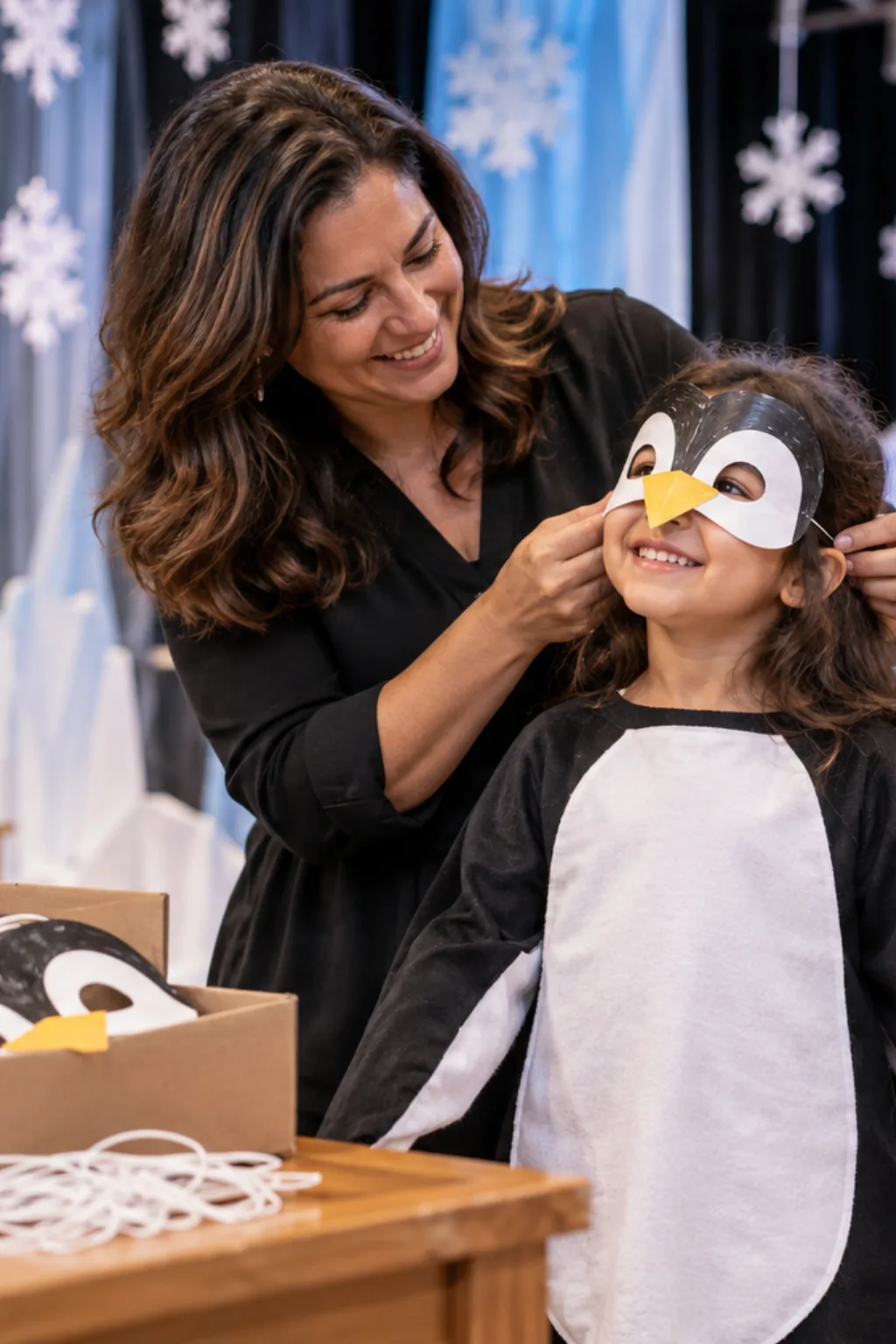 desenhos de máscaras de pinguim para colorir — exemplo criado na Desenhos pra Colorir