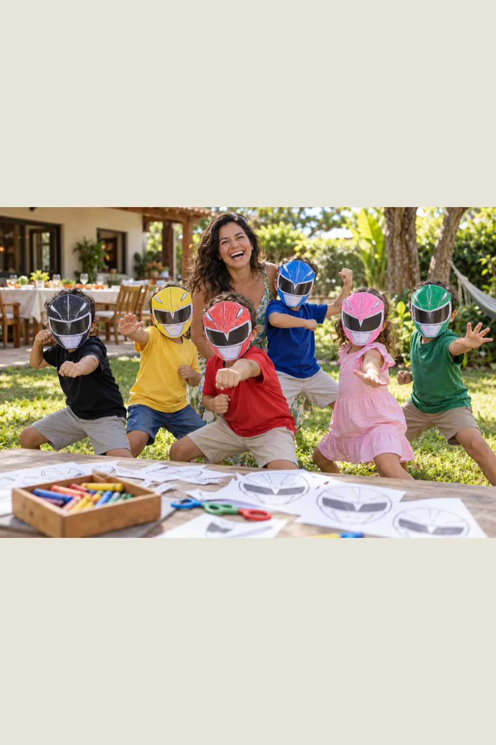 desenhos de máscaras dos Power Rangers para colorir — exemplo criado na Desenhos pra Colorir