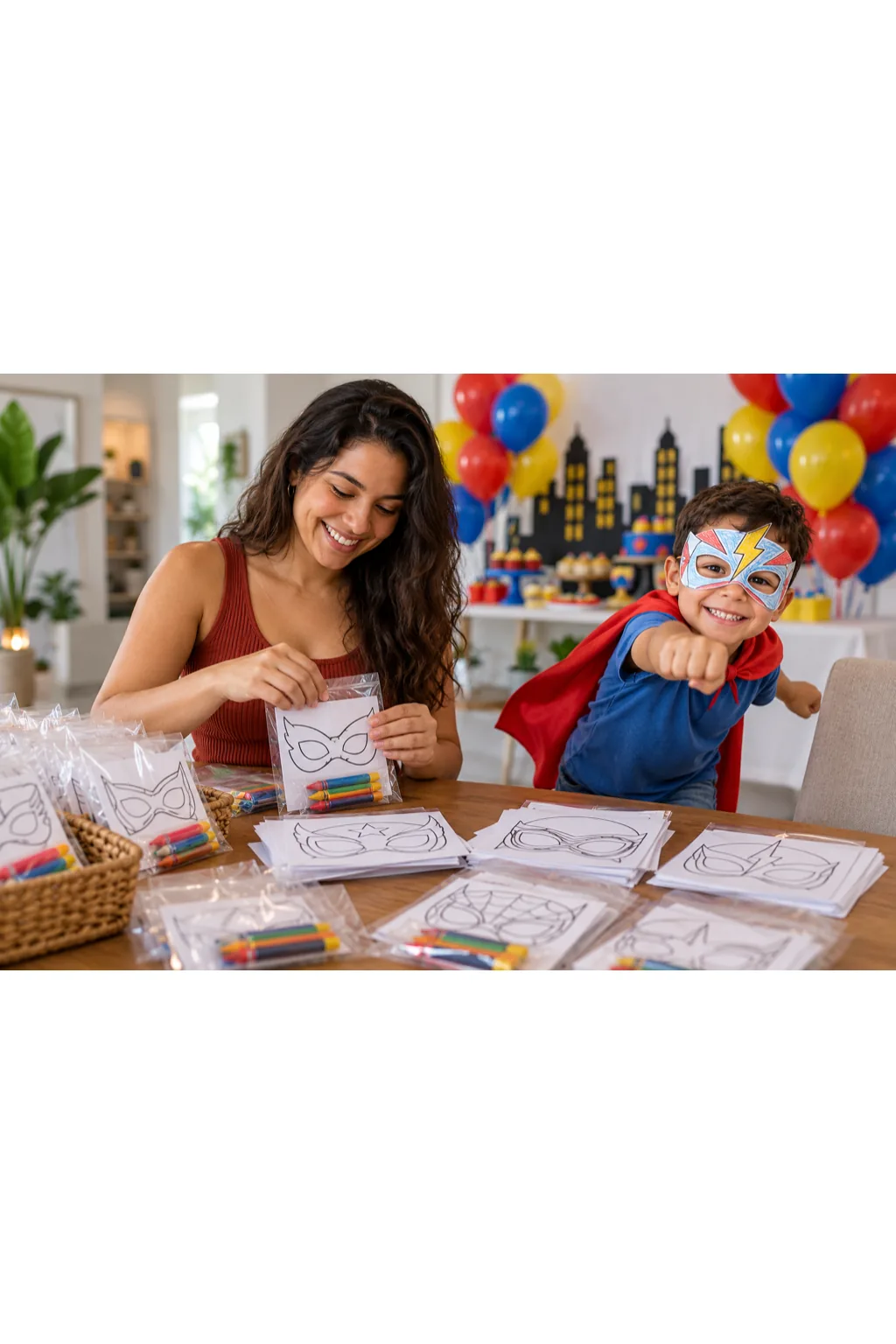 desenhos de máscaras de super-heróis para colorir — exemplo criado na Desenhos pra Colorir