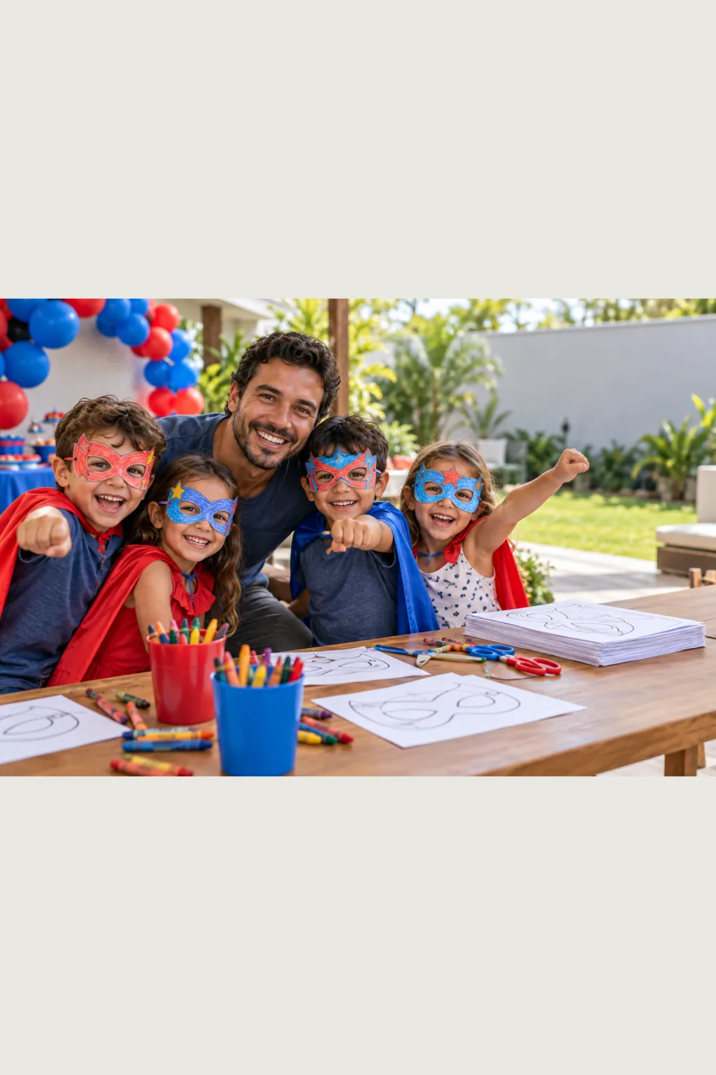desenhos de máscaras do Superman para colorir — exemplo criado na Desenhos pra Colorir