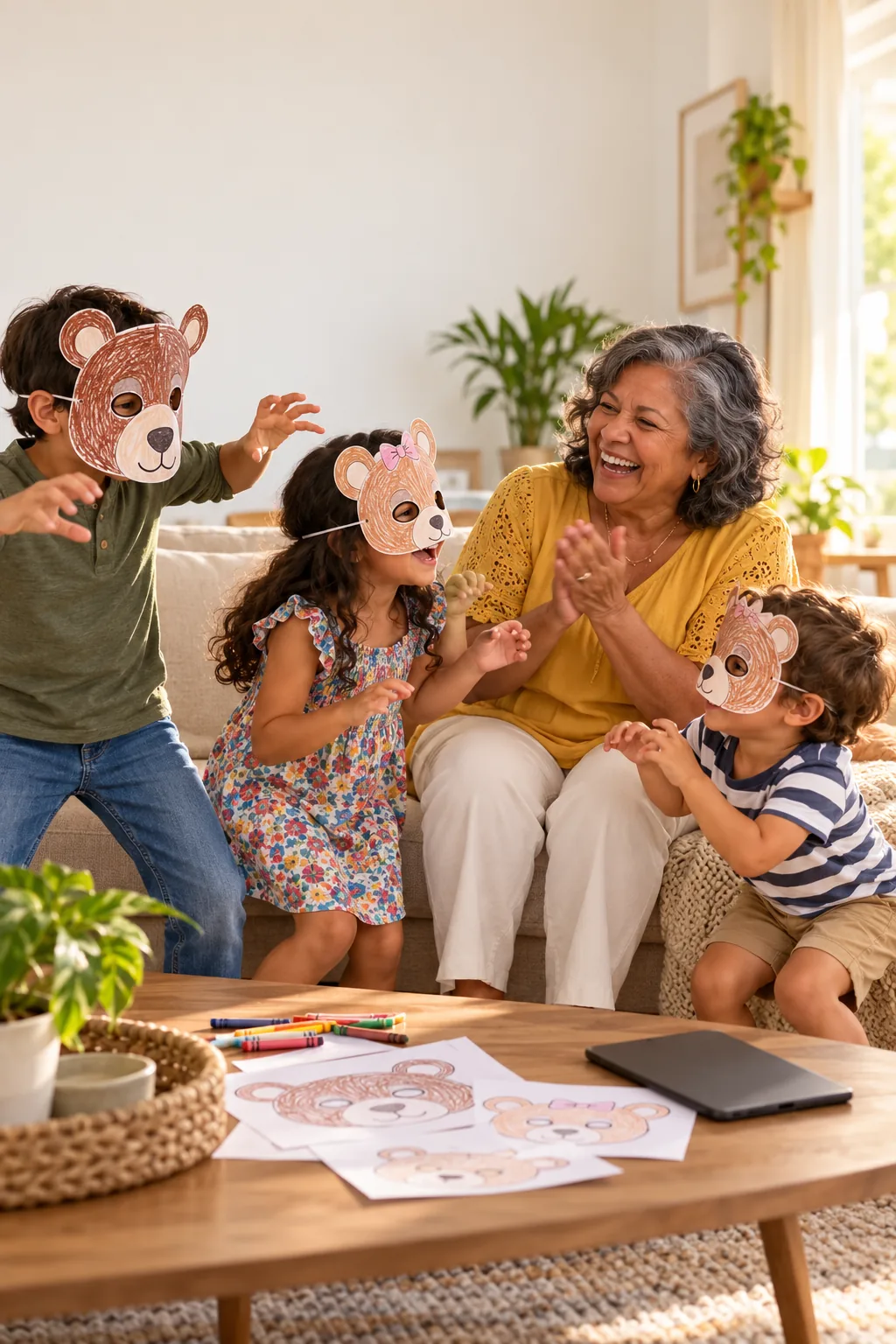 desenhos de máscaras de urso para colorir — exemplo criado na Desenhos pra Colorir