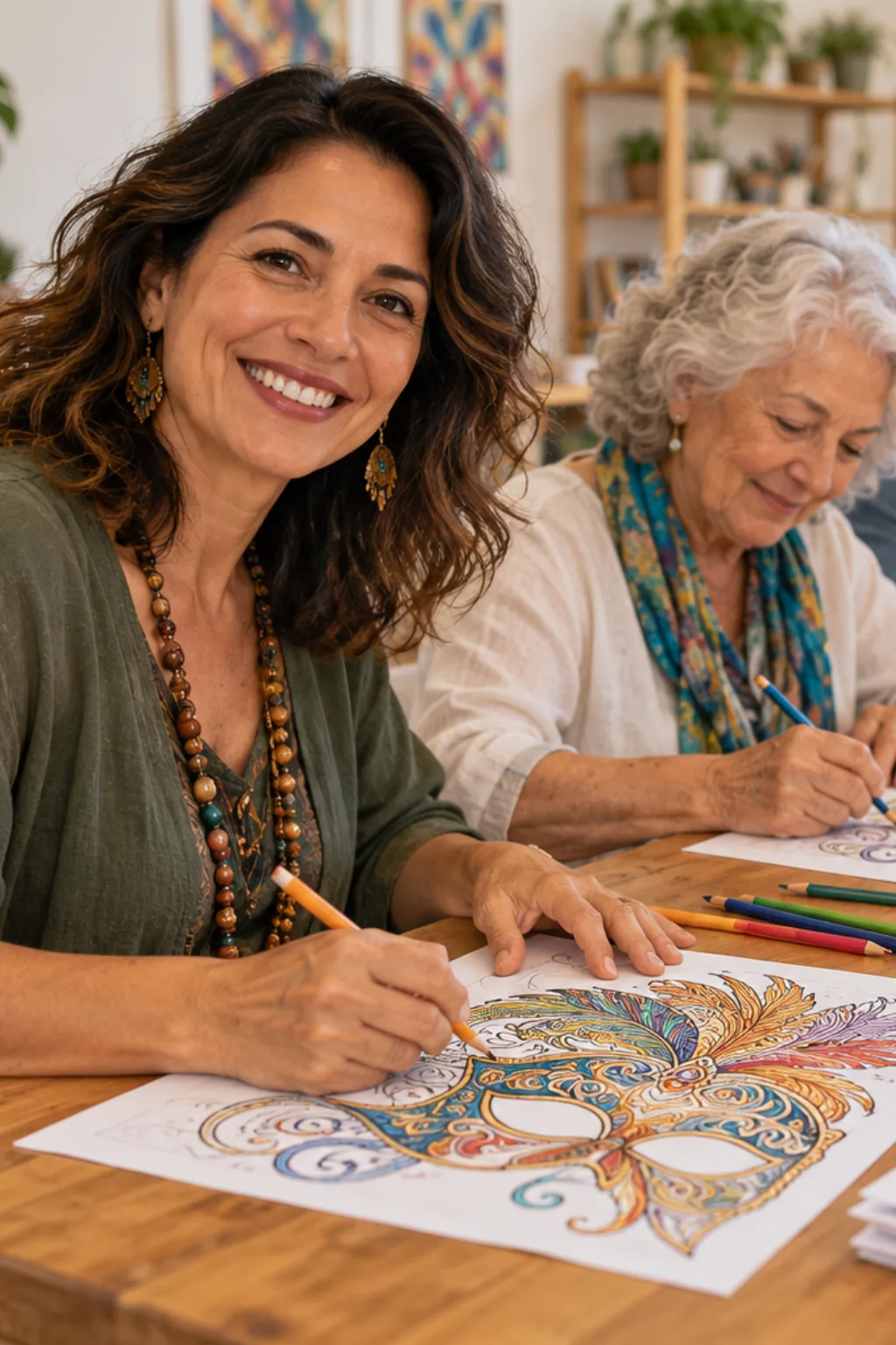 desenhos de máscaras venezianas para colorir — exemplo criado na Desenhos pra Colorir