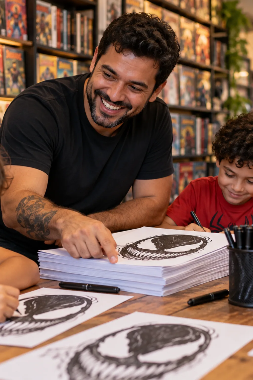 desenhos da máscara do Venom para colorir — exemplo criado na Desenhos pra Colorir