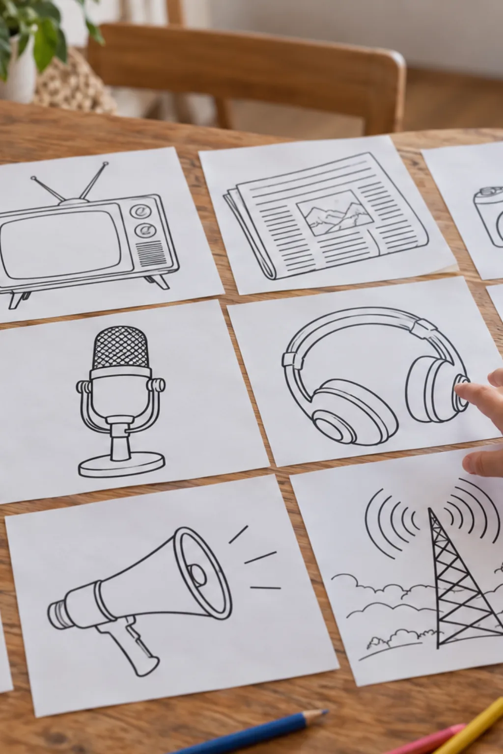 Desenhos de Meios de Comunicação para Colorir - Depois