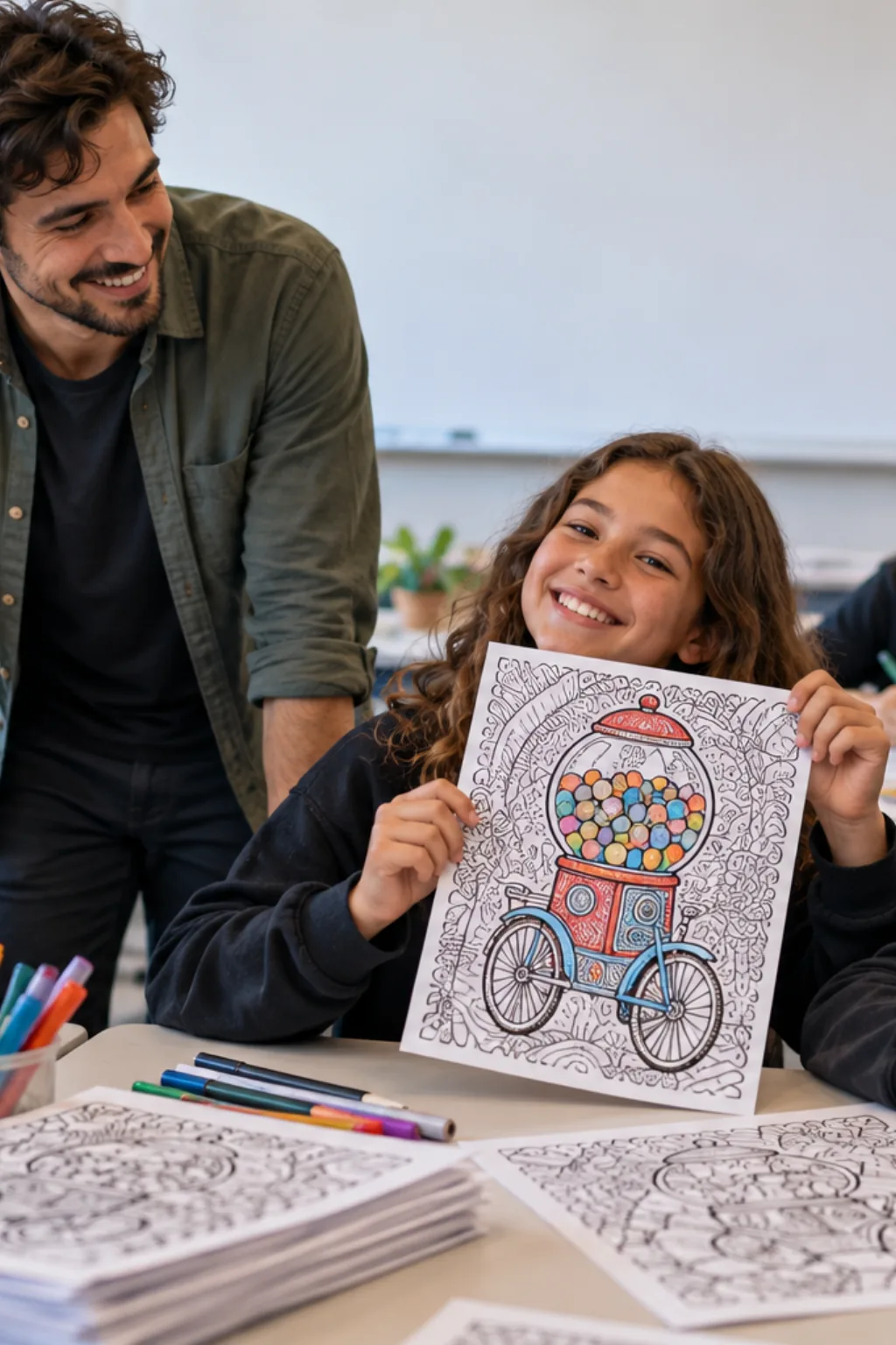 desenhos da Chicleteira Bicicleteira para colorir — exemplo criado na Desenhos pra Colorir