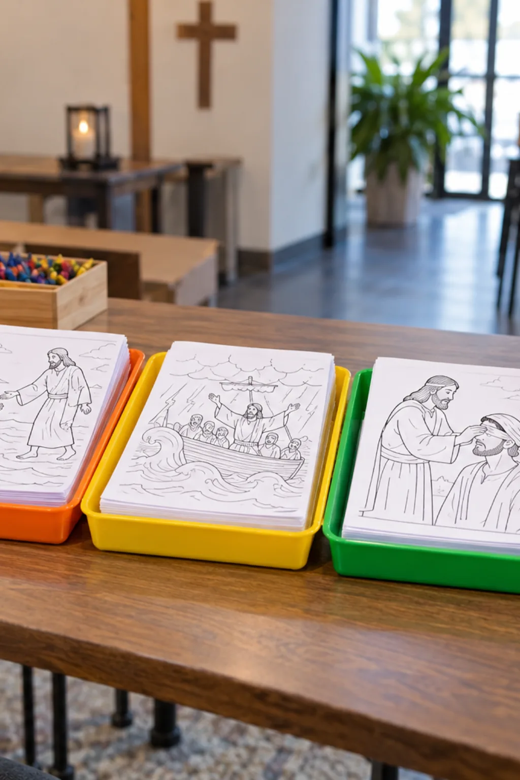 Desenhos dos Milagres de Jesus para Colorir - Depois