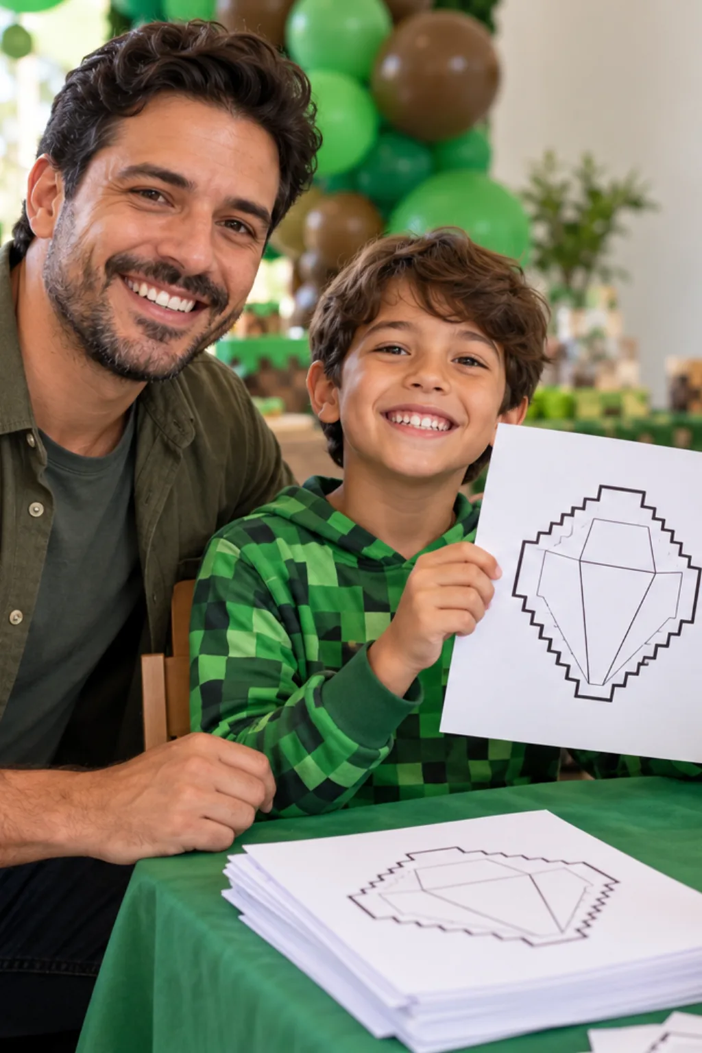 desenhos de diamante do Minecraft para colorir — exemplo criado na Desenhos pra Colorir