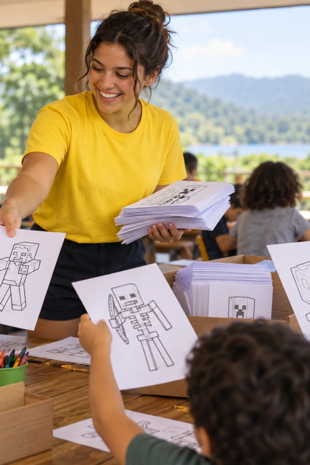 desenhos dos mobs de Minecraft para colorir — exemplo criado na Desenhos pra Colorir
