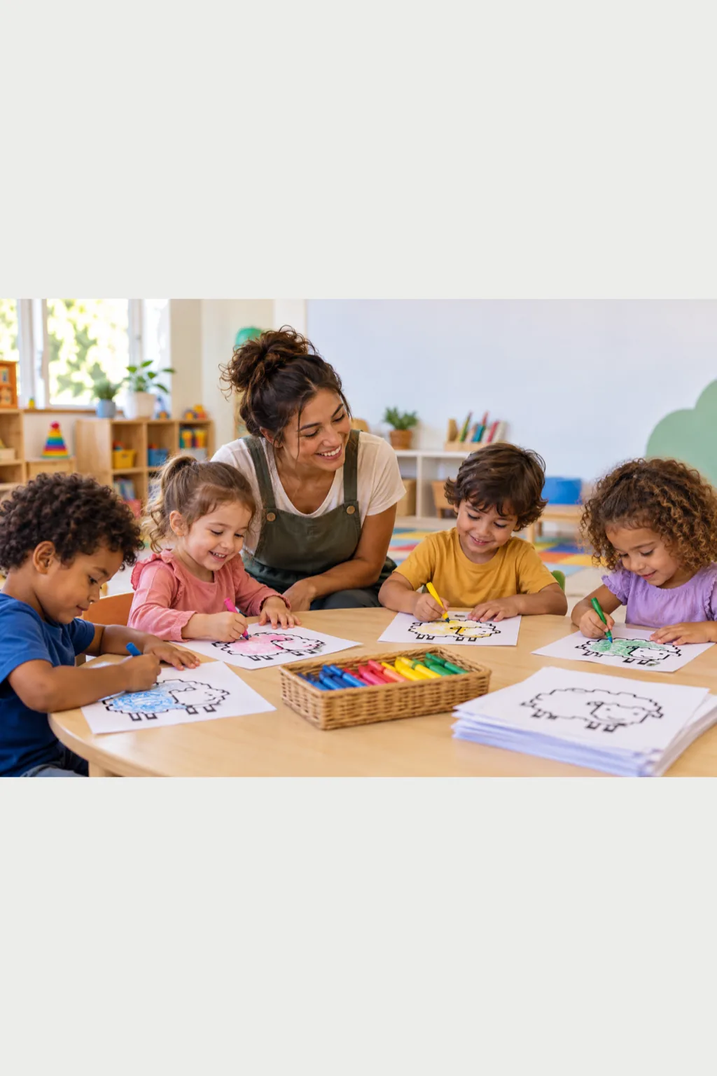 desenhos de ovelha do Minecraft para colorir — exemplo criado na Desenhos pra Colorir