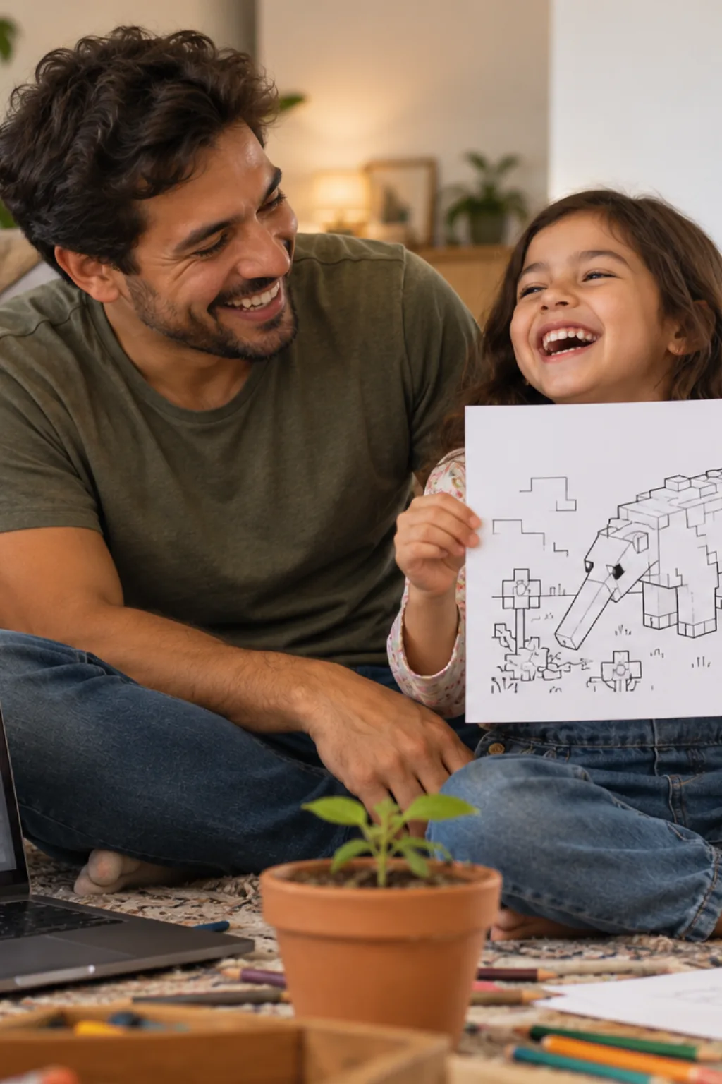 desenhos do Sniffer do Minecraft para colorir — exemplo criado na Desenhos pra Colorir
