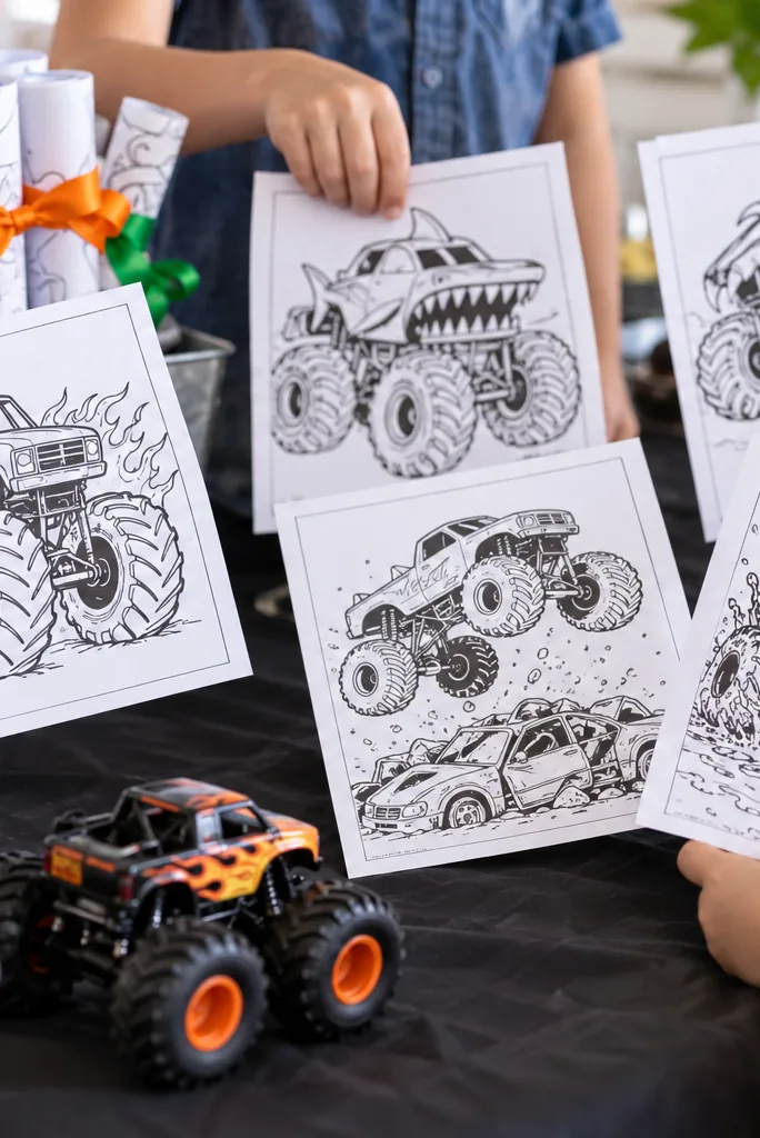 Desenhos de Monster Trucks para Colorir - Depois