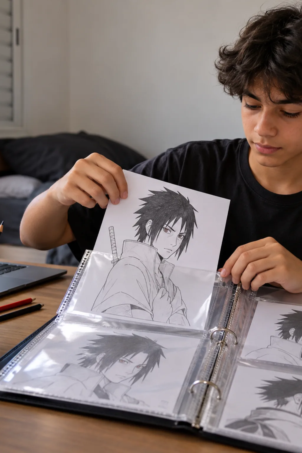 desenhos do clã Uchiha para colorir — exemplo criado na Desenhos pra Colorir
