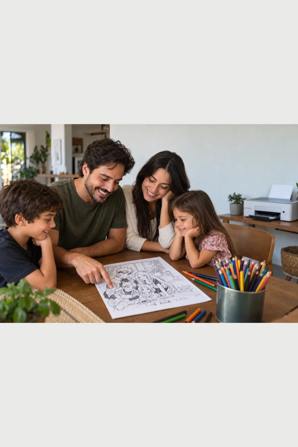 desenhos da família do Naruto para colorir — exemplo criado na Desenhos pra Colorir