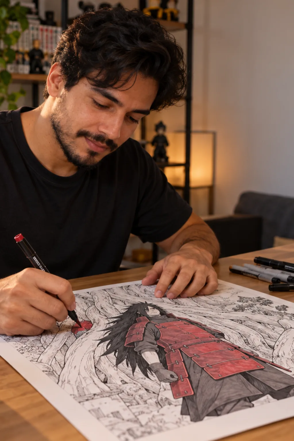 desenhos do Hashirama para colorir — exemplo criado na Desenhos pra Colorir