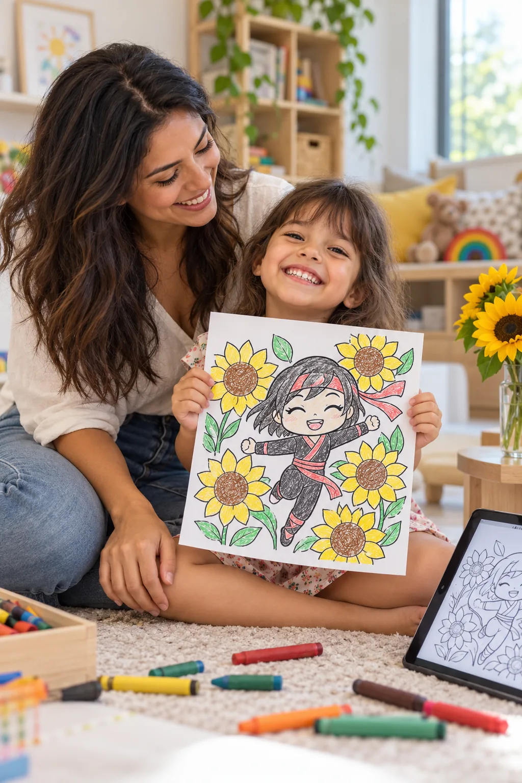 desenhos da Himawari Uzumaki para colorir — exemplo criado na Desenhos pra Colorir