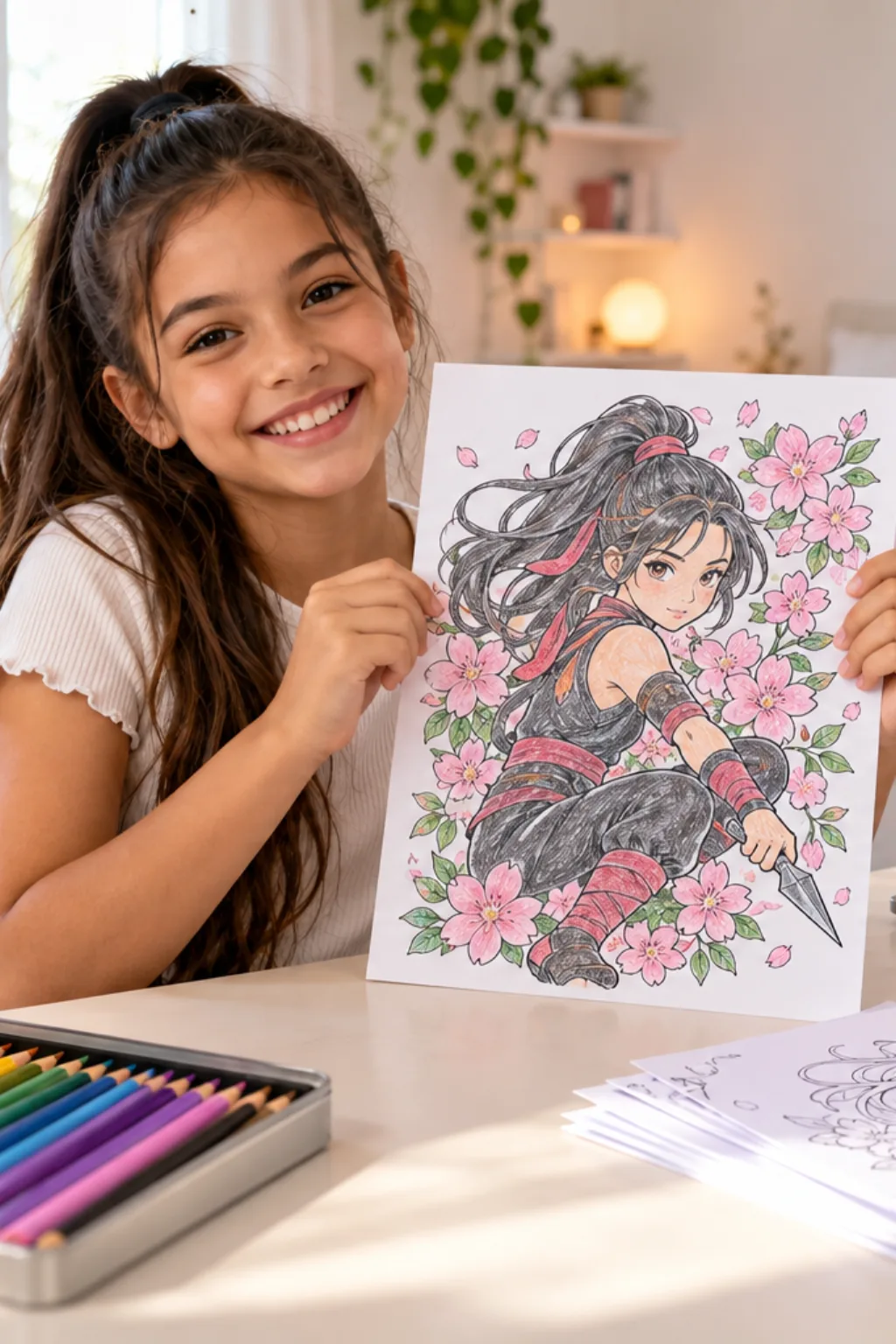 desenhos da Ino Yamanaka para colorir — exemplo criado na Desenhos pra Colorir